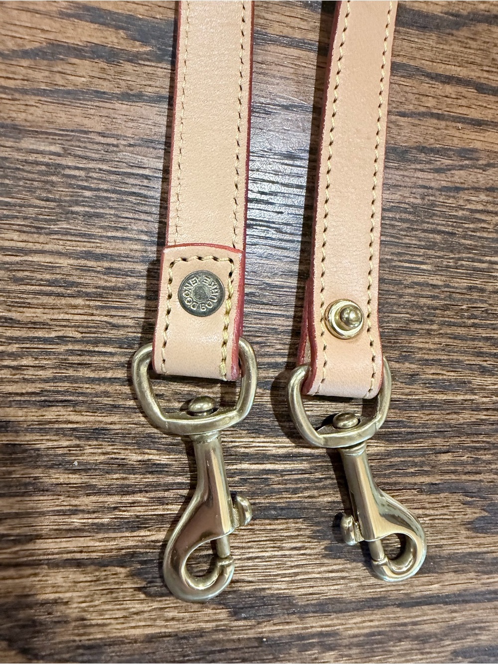 Dooney & Bourke Natural Tan Leather Adjustable Strap with Gold Hardware - Picture 3 of 5